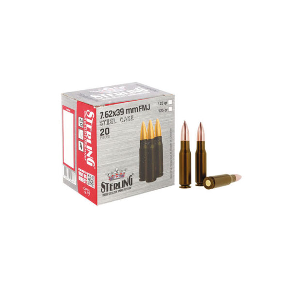 STERLING 7.62×39 mm Steel Case FMJ Rifle Cartridge